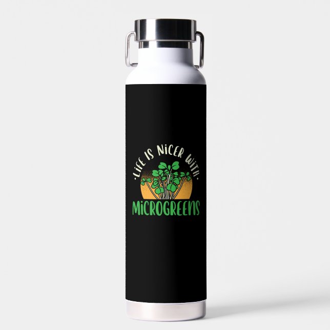 Botella De Agua Jardinería - Vida con microvegetales (Delantero)