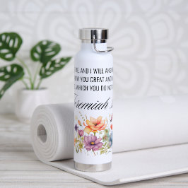 Botella De Agua Jeremías 33:3 Llámame Flores Silvestres Escritura