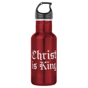Botella De Agua Jesucristo es Rey Arte Grunge Gothic Blackletter
