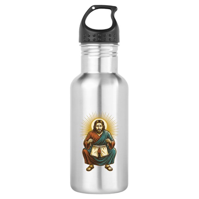Botella De Agua Jesús ajustando incómodo wedgie a mitad de sentadi (Anverso)
