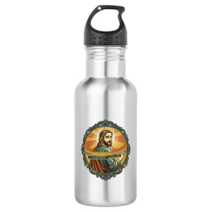 Botella De Agua Jesús Avergonzado Tropezando Superficie Plana Clús