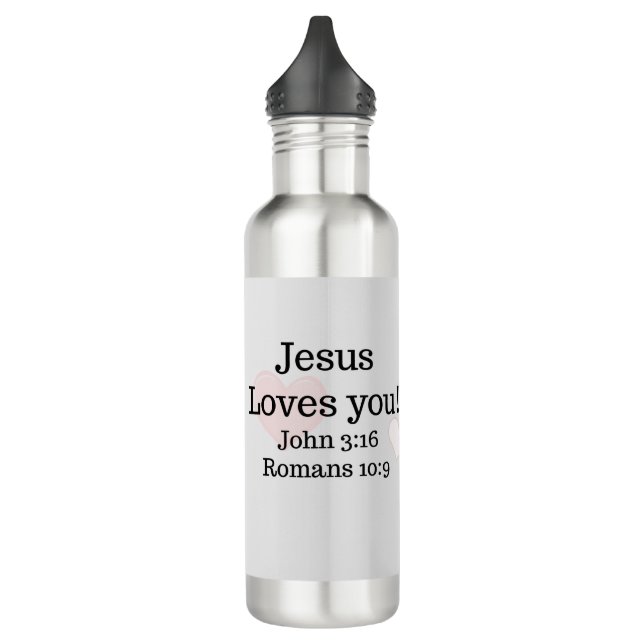 Botella De Agua Jesús Te Ama La Escritura (Izquierda)