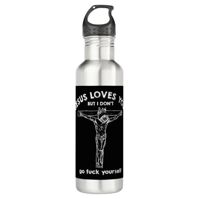 Botella De Agua Jesús te ama pero no soy camiseta. Si te gusta el  (Anverso)