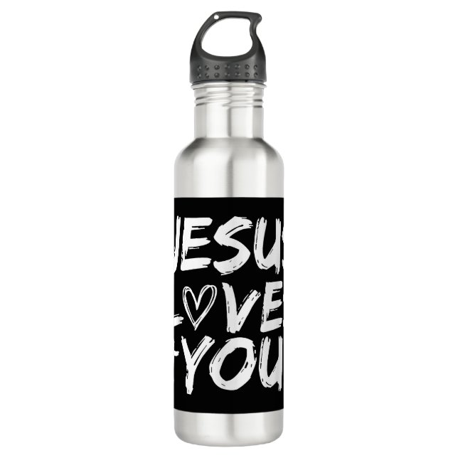 Botella De Agua Jesús Te Ama Yo Jesús (Anverso)