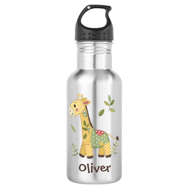 Botella De Agua Jirafa Adorable de Parche (Anverso)