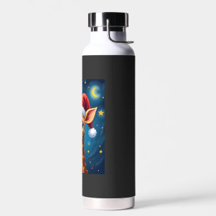 Botella De Agua Jirafa de Navidad Santa Sombrero Noche Estrellada 