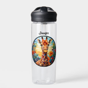 Botella De Agua Jirafa de Vidrio Emplomado Personalizada