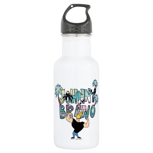 Botella De Agua Johnny Bravo Palm Tree Name (Anverso)