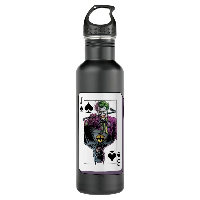 Botella De Agua Joker and Batman Spade Playing Card Illustration (Anverso)