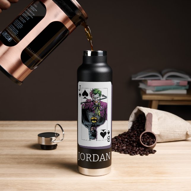 Botella De Agua Joker and Batman Spade Playing Card Illustration (Café)