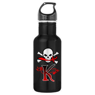 Botella De Agua Jolly Roger K Monograma Inicial