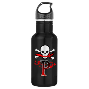 Botella De Agua Jolly Roger P Monograma Inicial
