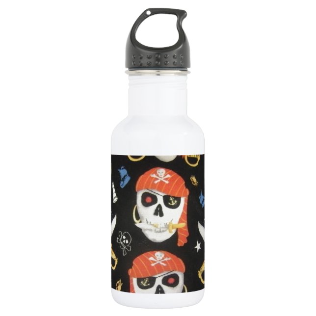 Botella De Agua Jolly Roger Pirate Skulls (Anverso)
