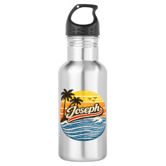 Botella De Agua Joseph Retro Sunset Name Design