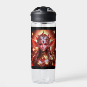 Botella De Agua Joven chica elfa nocturna con traje dorado