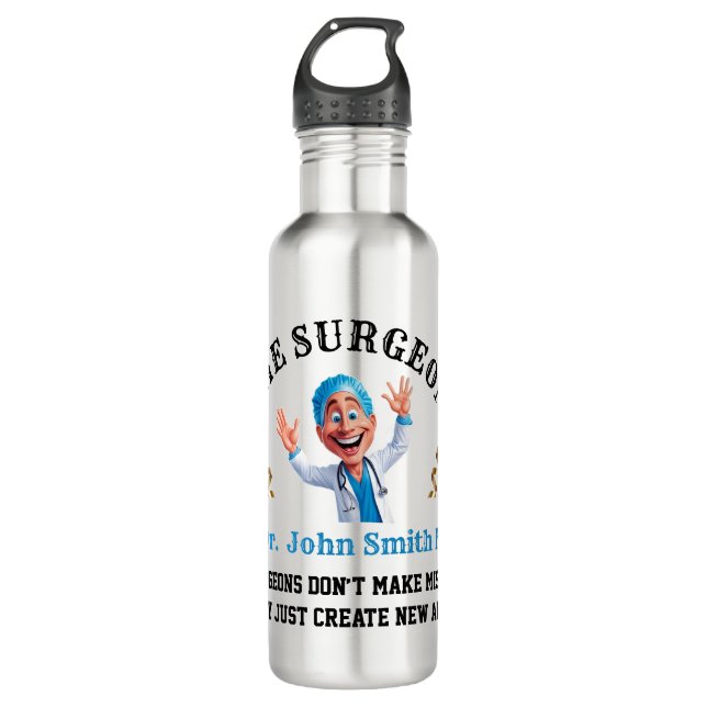 Botella De Agua Joyful Surgeon Cartoon Illustration for Medicine  (Anverso)