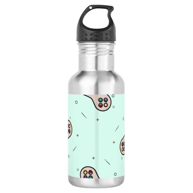 Botella De Agua joystick de juego gris en azul (Anverso)