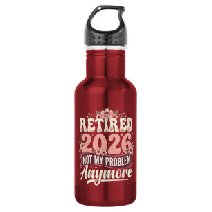 Botella De Agua Jubilado 2026 Ya No Es Mi Problema Floral