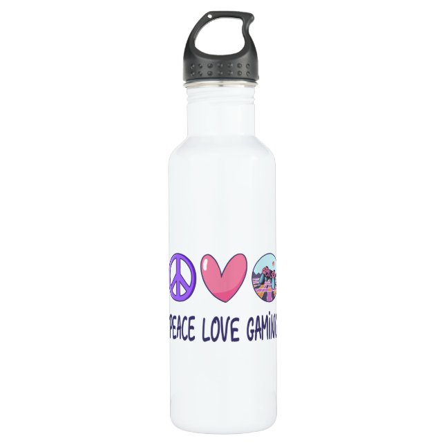 Botella De Agua Juego de amor de paz (Anverso)