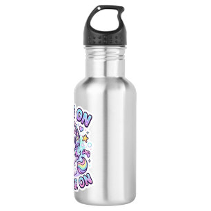 Botella De Agua Juego De Unicornio Con Brillo En Diseño Gráfico De