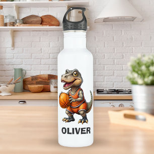 Botella De Agua Jugador de baloncesto Cute Dinosaurio