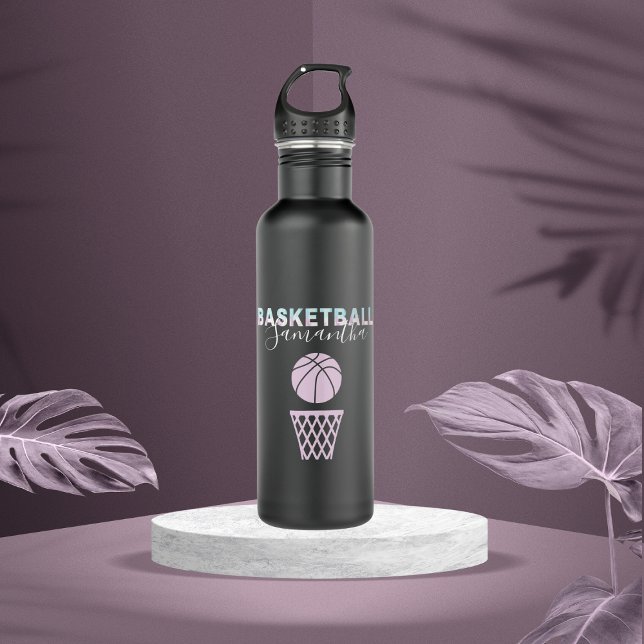 Botella De Agua Jugador de baloncesto Nombre Cute Cesta Personaliz (Subido por el creador)