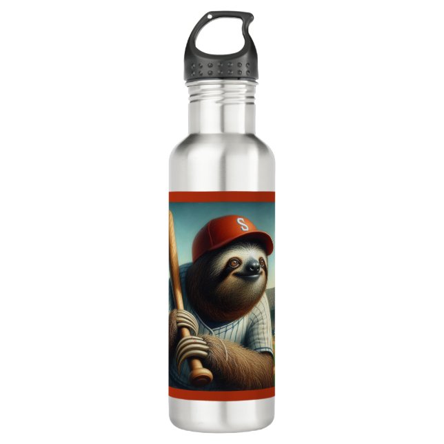 Botella De Agua Jugador de Béisbol Eslovaco (Anverso)