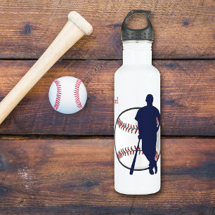 Botella De Agua Jugador de béisbol personalizado