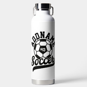 Botella De Agua Jugador de fútbol AÑADIR NOMBRE Equipo de fútbol P
