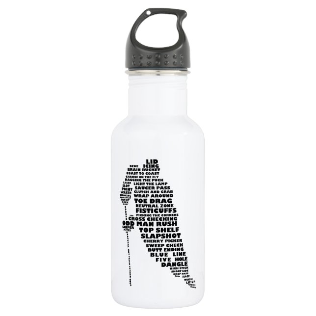 Botella De Agua Jugador de hockey sobre hielo (Anverso)