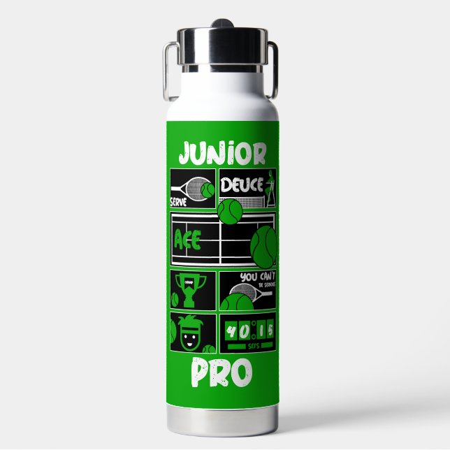 Botella De Agua Jugador de tenis junior camiseta (Frente)