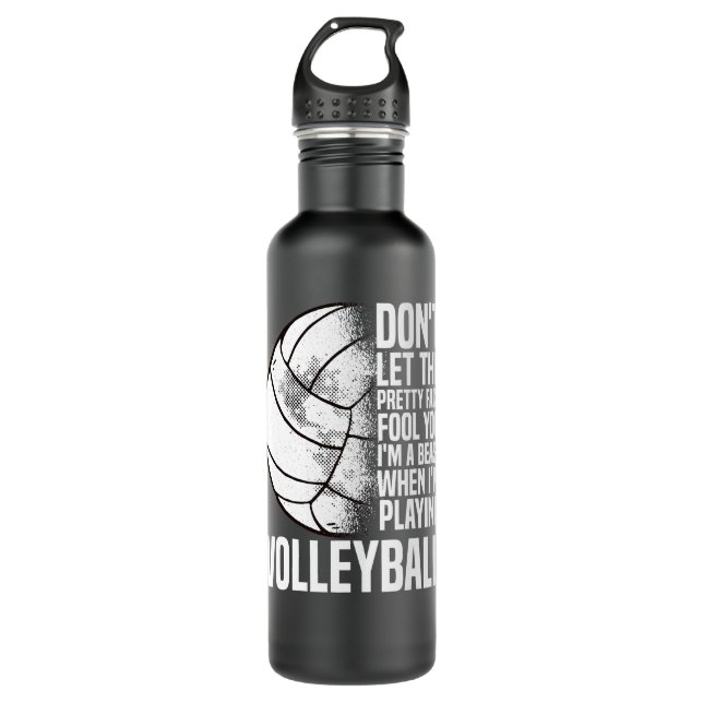 Botella De Agua Jugador de voleibol Chica entrenamiento Deportes  (Anverso)