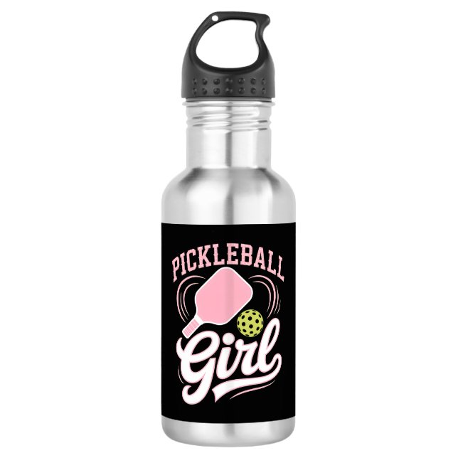 Botella De Agua Jugadora de Pickleball Chica (Anverso)
