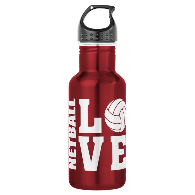 Botella De Agua Jugadores de Netball, Love Netball (Anverso)