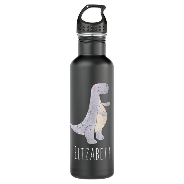 Botella De Agua Juguete de Dinosaurio Tírannosauro Gris (Anverso)
