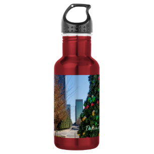 Botella De Agua Junto Al Árbol De Navidad De Dallas Acero Inoxidab