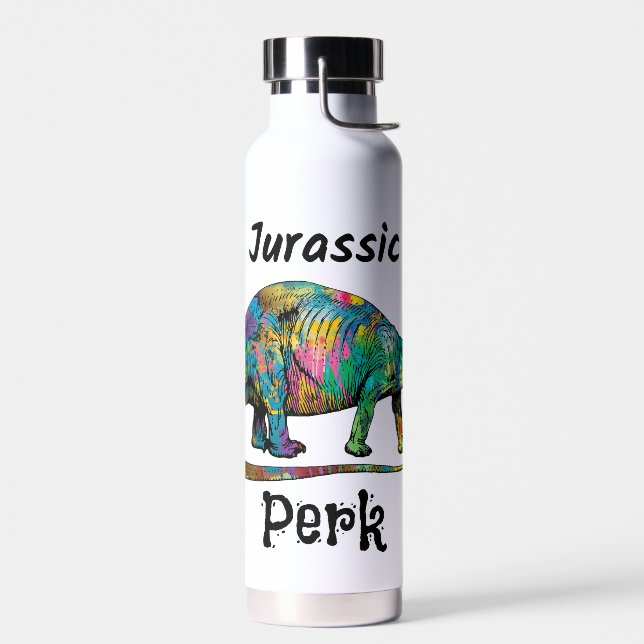 Botella De Agua Jurassic Perk Dinosaur Colorido Blanco (Izquierdo)