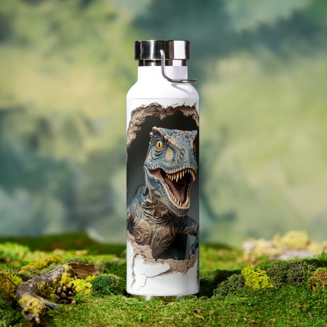 Botella de agua Jurassic Raptor Dinosaur Velocirap (Exterior)