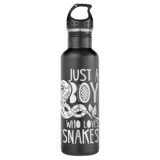 Botella De Agua Just A Boy Who Loves Snakes Lover Sayings Snake An