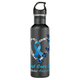 Botella De Agua Just Cure It Diabetes Awareness Ribbon Butterfly