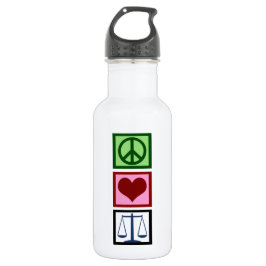 Botella De Agua Justicia del amor de la paz