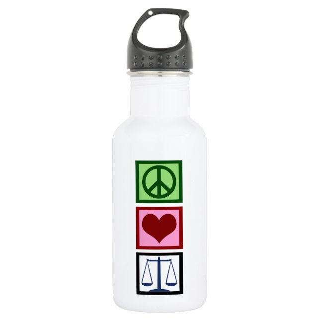 Botella De Agua Justicia del amor de la paz (Anverso)