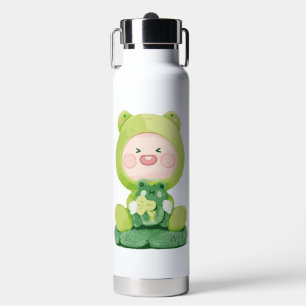 Botella De Agua KaKao Friends - Vacaciones Verdes Rana Apeach