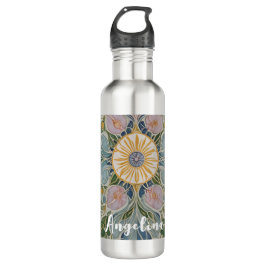Botella De Agua Kaleidoscopio floral personalizado