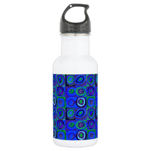 Botella De Agua Kandinsky Farbstudie Quadrate Blue Squares