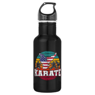 Botella De Agua Karate femenino - Chicas Bandera de Estados Unidos