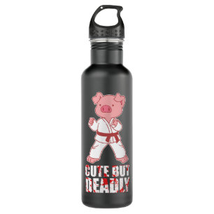 Botella De Agua Karate Pig Taekwondo Martial Arts Hog Animal