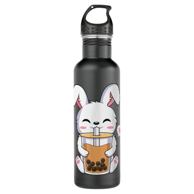 Botella De Agua Kawaii Anime Bunny Bebe Boba Bubble Tea Rabbit (Anverso)