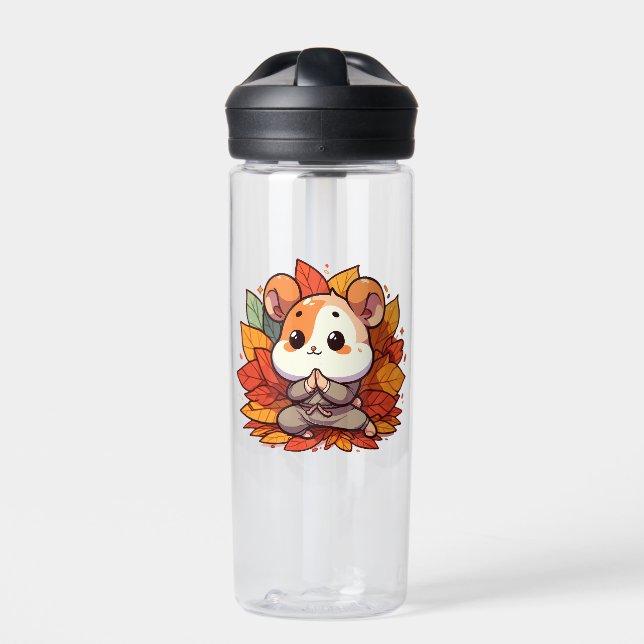 Botella De Agua Kawaii fall hamster yoga (Delante)