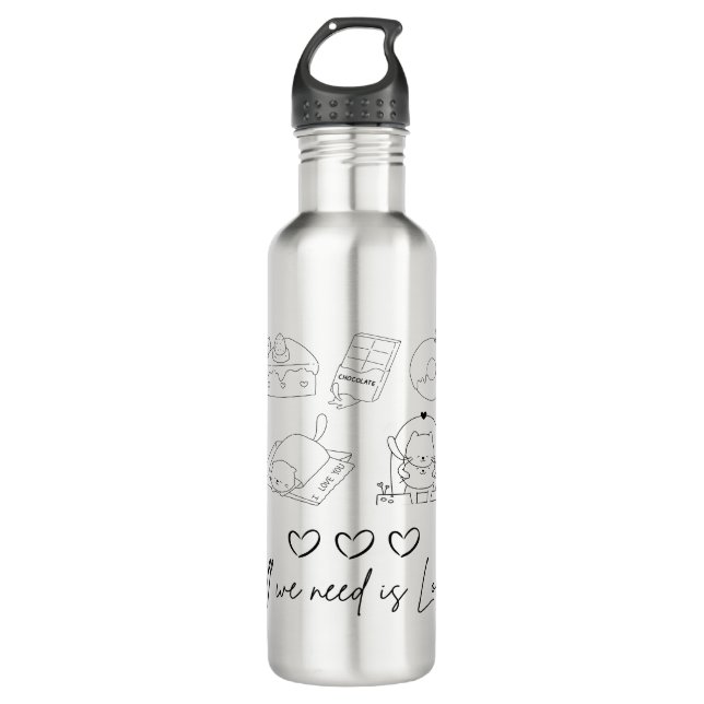 Botella De Agua kawaii lindo amor (Anverso)